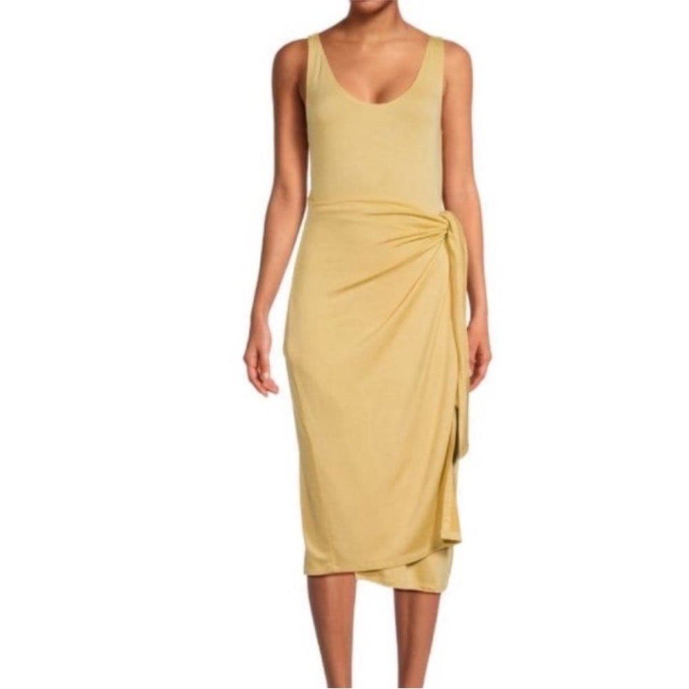 Vince Wrap Front Double Scoop Nk Dress